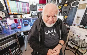  ?? EDUARDO CONTRERAS, THE SAN DIEGO UNION-TRIBUNE/TNS ?? Renowned record engineer Ed Stasium stands near some of the equipment in his home in February in Poway, California.