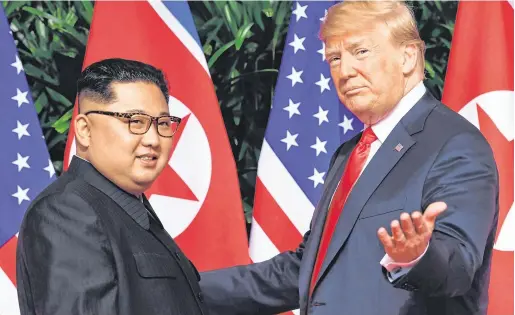  ??  ?? Summit: US President Donald Trump meets with North Korea’s leader Kim Jong-un in June last year