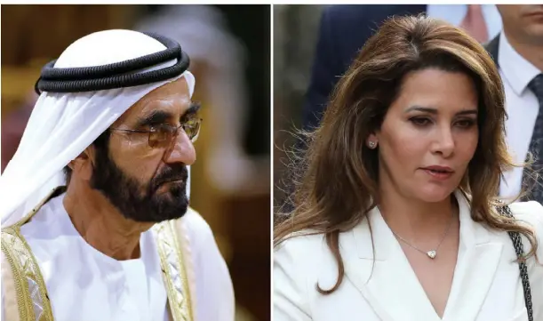  ?? FOTO: AMIR NABIL/AARON CHOWN/AP/PA WIRE/DPA ?? Der Emir von Dubai, Mohammed bin Raschid al-Maktum, und seine Ex-Frau, Prinzessin Haja Bint al-Hussein.