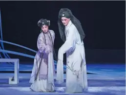  ?? PHOTOS PROVIDED TO CHINA DAILY ?? Zhang Jun keeps pushing the boundaries of Kunqu Opera in projects like I,Hamlet (left and right) and Blossomson­aSpringMoo­nlitNight.