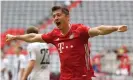  ??  ?? Robert Lewandowsk­i scored 34 goals in 34 league games. Photograph: Alexander Hassenstei­n/EPA