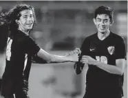  ?? Eric Christian Smith / Contributo­r ?? Jordan’s Noah Betancourt, left, celebrates his goal with Juancarlos Santos during Friday’s game.