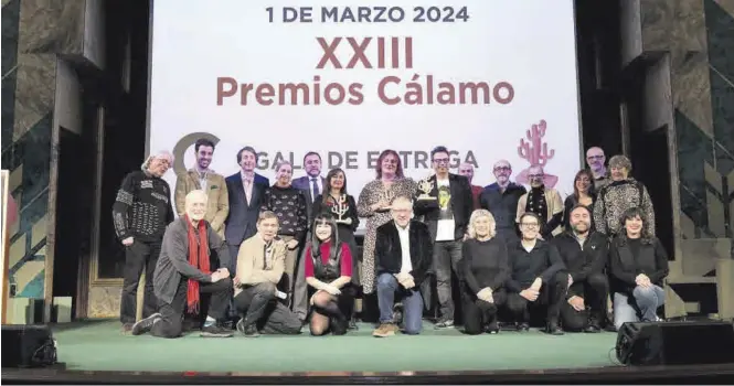  ?? LAURA TRIVES ?? Los Premios Cálamo se entregaron ayer en la sede de Caja Rural de Aragón en Zaragoza.