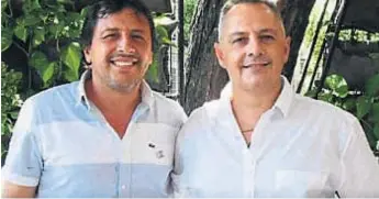  ??  ?? Canto y Pérez. Candidatos a vice y a presidente por “Racing de Todos”.