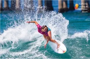  ??  ?? California surfing at Huntington Beach