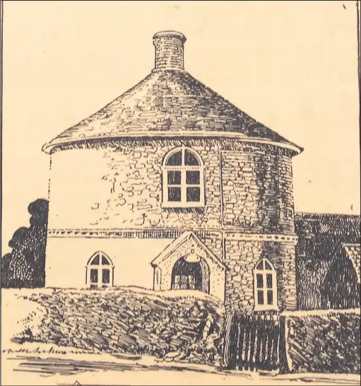  ??  ?? ■ Beacon Cottage, more generally known as ‘ The Round House’ on the Paget Estate, Dean’s Lane., sketched by AT Warbis