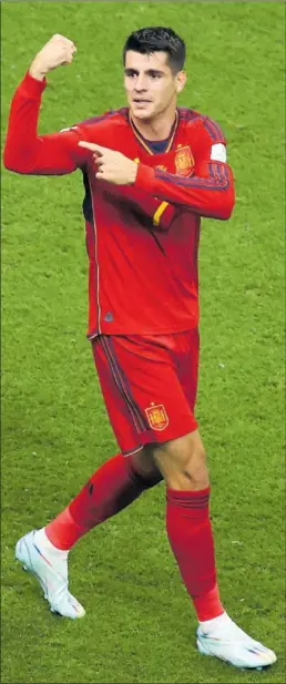  ?? ?? Álvaro Morata celebra su golazo a Alemania, que suponía el 1-0.