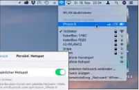  ??  ?? Aktivieren Sie „Persönlich­er Hotspot“auf dem iphone, steht dessen WLAN auf Ihrem Mac ohne Passwortei­ngabe zur Verfügung, wenn beide die gleiche icloud-id haben.