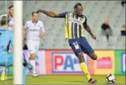  ?? AFP ?? Usain Bolt (right) had scored twice for Australian club Central Coast Mariners during a preseason game last week.