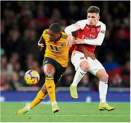  ?? — Reuters ?? Good buy: Lucas Torreira (right) has made a positive impression on Arsenal since arriving from Sampdoria in the close-season.