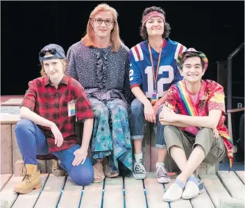  ?? TROY FLEECE ?? Angela Kemp, from left, David Light, Kaitlyn Semple and Daniel Fong star in the musical Us. The cast members are up to the challenge of acting, singing and dancing in this diverse show, writes Jeff Dedekker.