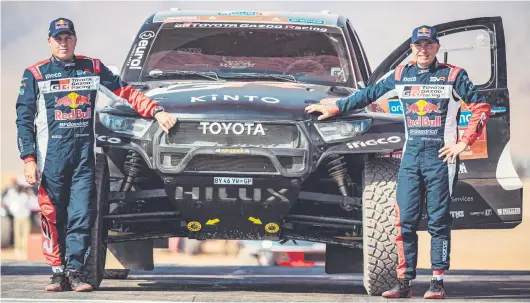  ?? Picture: Toyota ?? PROUD PAIR. Giniel de Villiers (right) and his co-driver Dennis Murphy had another good Dakar Rally.