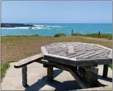  ?? JACKIE BURRELL — STAFF ?? Winding trails run along the bluffs at Noyo Headlands Park, with the occasional picnic table offering views of the Pacific Ocean and Noyo River.