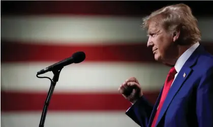  ?? ?? Donald Trump is introduced to the crowd during a rally on 17 December 2023 in Reno, Nevada. Photograph: Godofredo A Vásquez/AP