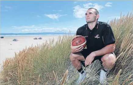  ?? Photo: ROBYN EDIE/FAIRFAX NZ 626130454 ?? Looking forward: Southland Sharks recruit Jimmy Todd relaxes at Oreti Beach this week. Todd plans to make the most of his playing opportunit­ies.