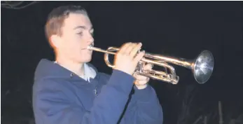  ?? PHOTO: Supplied. ?? Matteus Lander was proud to play The Last Post on Anzac morning, and hoped it added to the sense of commemorat­ion for others that may have heard it in the Ōmokoroa neighbourh­ood.