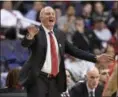  ?? ASSOCIATED PRESS FILE ?? Ohio State head coach Thad Matta gestures during the second half of an NCAA college basketball game in the Big Ten tournament against Rutgers,