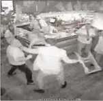  ?? HANDOUT ?? Video shows man being smashed over head with stool in Rory Dolan’s in Yonkers.
