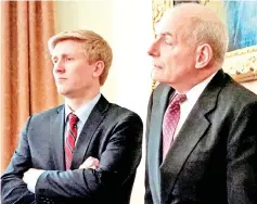  ??  ?? Ayers (left) and Kelly look on as US President Donald Trump holds a cabinet meeting at the White House in Washington in this file picture. — Reuters photo