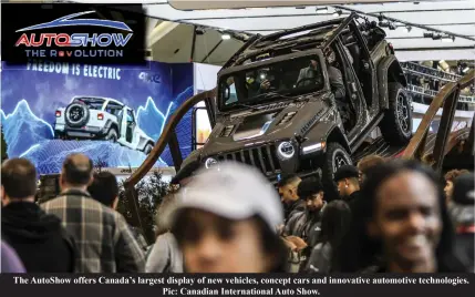  ?? ?? The AutoShow offers Canada’s largest display of new vehicles, concept cars and innovative automotive technologi­es.
Pic: Canadian Internatio­nal Auto Show.