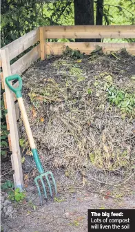  ??  ?? The big feed: Lots of compost will liven the soil