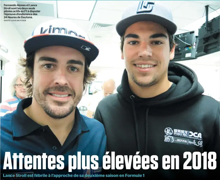  ?? PHOTO LOUIS BUTCHER ?? Fernando Alonso et Lance Stroll sont les deux seuls pilotes actifs en F1 à disputer l’épreuve d’endurance des 24 Heures de Daytona.