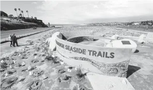  ?? CHARLIE NEUMAN ?? The new Harbaugh Seaside Trails on Coast Highway 101. On Saturday evening, the Nature Collective honored those who donated money to save the 3.4-acre space from developmen­t.