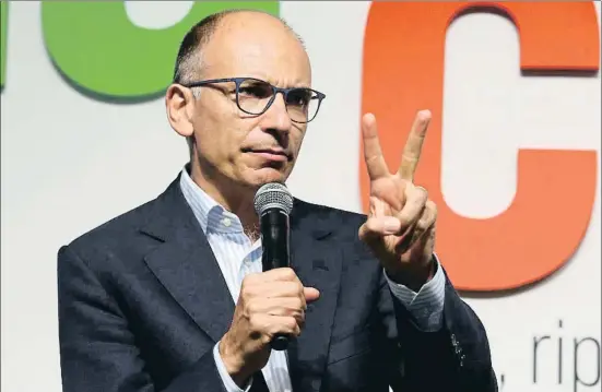  ?? BRANCOLINI / EP ?? Als 54 anys l’ex-primer ministre Enrico Letta torna al primer pla polític com a nou secretari general del Partit Demòcrata