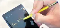  ?? AP ?? The stylus remains the Samsung Galaxy Note’s signature feature, with or without extensive remote capabiliti­es. —