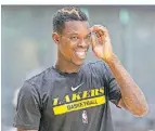  ?? FOTO: DPA ?? Dennis Schröder beim Training der Los Angeles Lakers.