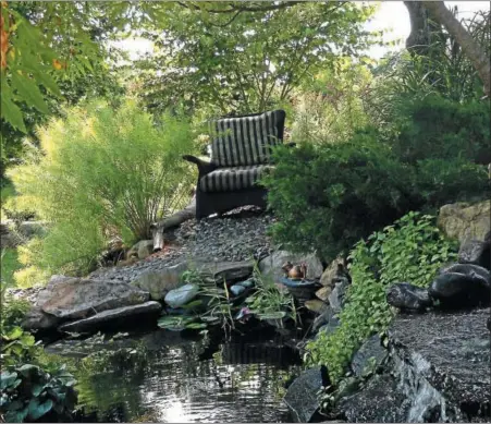  ?? PAMELA BAXTER — FOR DIGITAL FIRST MEDIA ?? “The pond that Sam Steinberg created on his Malvern property makes a restful spot on a hot summer day.”