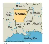  ??  ?? Arkansas er en av sørstatene og har Little Rock som største by og hovedstad.