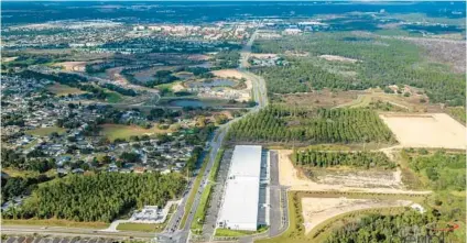  ?? AERIAL INNOVATION­S, INC. ?? EastGroup Properties completed the first two buildings in the Horizon West Logistics Park in October 2021. The Bramingham property is immediatel­y to the north.