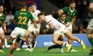 ?? Photograph: Andrew Boyers/Action Images/Reuters ?? Henry Slade bursts through to score a consolatio­n try for England.