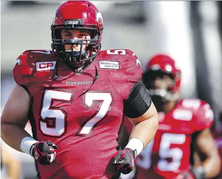  ?? AL CHAREST ?? After two injury-plagued seasons, Karl Lavoie has decided to retire from the Calgary Stampeders. His story is a familiar one for the Stamps’ offensive line.