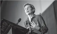  ?? Eric Thayer / New York Times ?? Democratic Sen. Elizabeth Warren says the overall economic numbers “don’t reflect the experience of most Americans.”