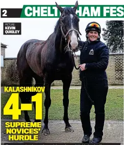  ?? PICTURE: KEVIN QUIGLEY ?? Top gun: trainer Amy Murphy with Kalashniko­v