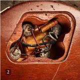  ??  ?? 2 2. The 1952 Goldtop control cavity shows original wiring, pots and ‘grey tiger’ tone capacitors (look closely!)