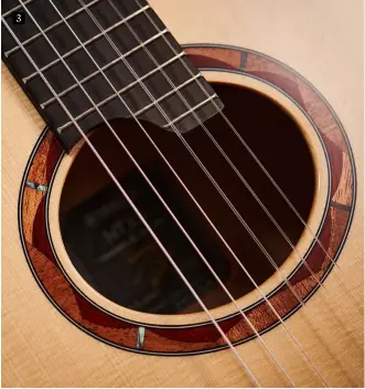  ??  ?? 3 3. Based on Yamaha’s long-running APX design, the 14-fret NTX5 has this oval soundhole, albeit with the same style decoration as the NCX5. It comes with an oval soundhole plug, too