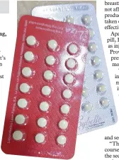  ??  ?? A sample of hormonal pills.