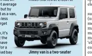  ??  ?? Jimny van is a two-seater