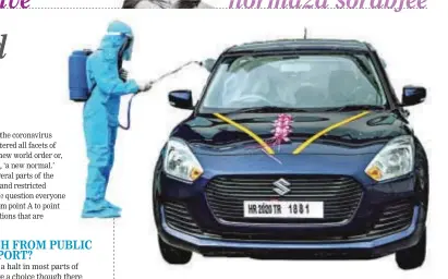  ??  ?? SAFETY FIRST
Test drive vehicles and showroom cars are sanitised to allay fears of new car buyers
