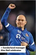  ?? ?? > Sunderland manager Alex Neil celebrates