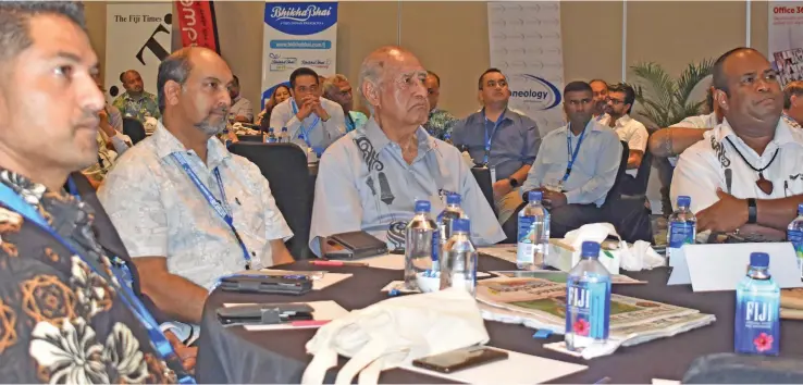  ?? Nailatikau. Photo: Waisea Nasokia ?? Participan­ts during the Fiji New Zealand Business Council and its New Zealand counterpar­t conference in Sofitel Fiji Beach Resort and Spa in Nadi on June 24, 2022. Third from left is the Speaker of Parliament Ratu Epeli