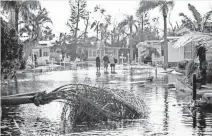  ?? RODNEY WHITE, USA TODAY NETWORK ?? Larry Donnerstaf, center, is helped back to his home at Naples Estates trailer park in East Naples, Fla.