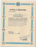  ?? ?? Mr Briston’s certificat­e marking his complete of five years engineerin­g apprentice­ship.