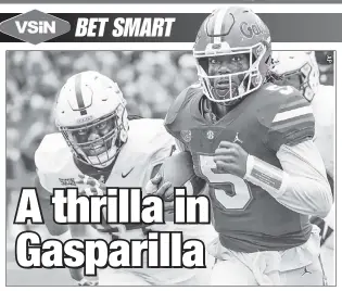  ?? ?? GOING-AWAY PRESENT: Emory Jones is expected to start at quarterbac­k for Florida in Thursday’s Gasparilla Bowl vs. UCF even though he’s headed to the transfer portal. While that could make for an uncomforta­ble situation, VSiN’s Adam Burke still is betting on a high-scoring game that goes over the total.