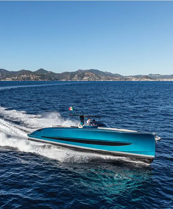  ??  ?? Powered with optional 480 hp Volvo Penta IPS650 diesels, the Solaris Power 48 Open hit a top average speed of 32.2 knots.
