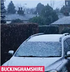  ??  ?? Dusting: There was a light fall in the Home Counties BUCKINGHAM­SHIRE