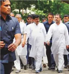  ?? PTI ?? Congress president Rahul Gandhi arrives at a court at Bhiwandi in Thane, Maharashtr­a, yesterday.